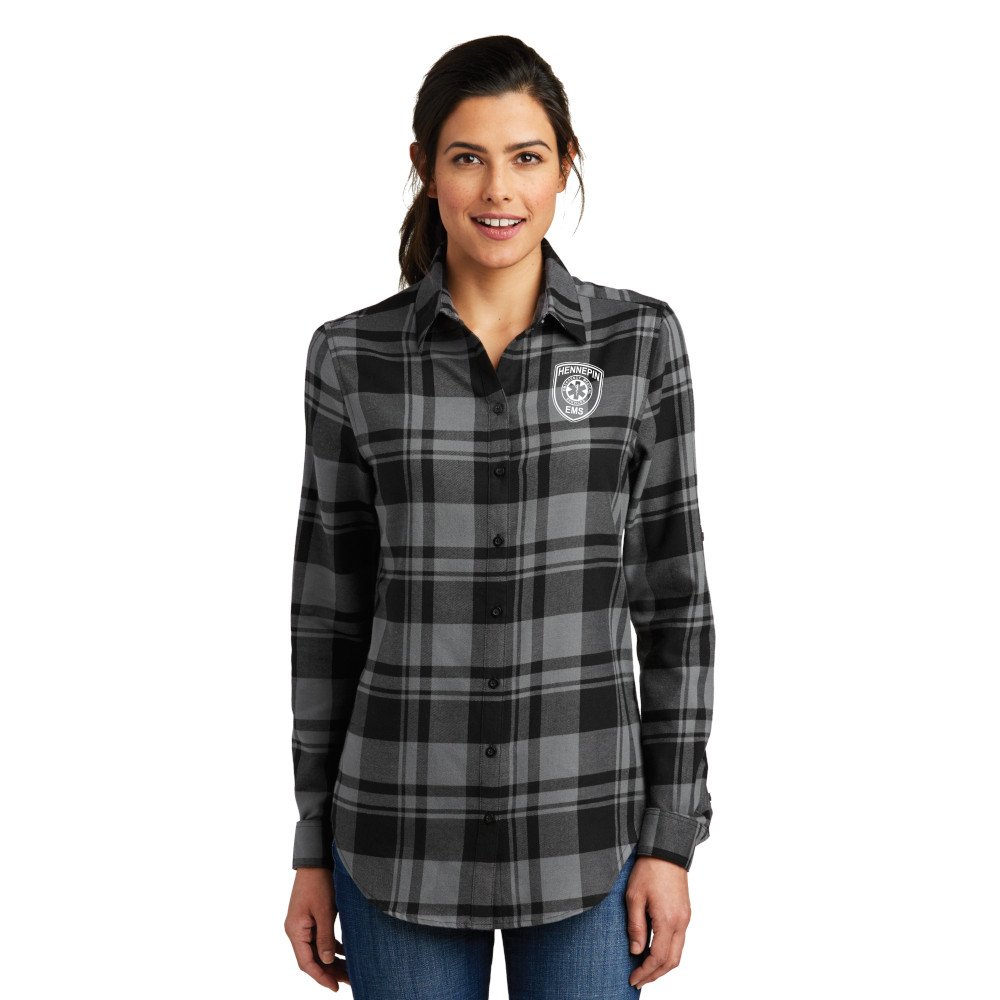 Port Authority® Ladies Plaid Flannel Tunic*